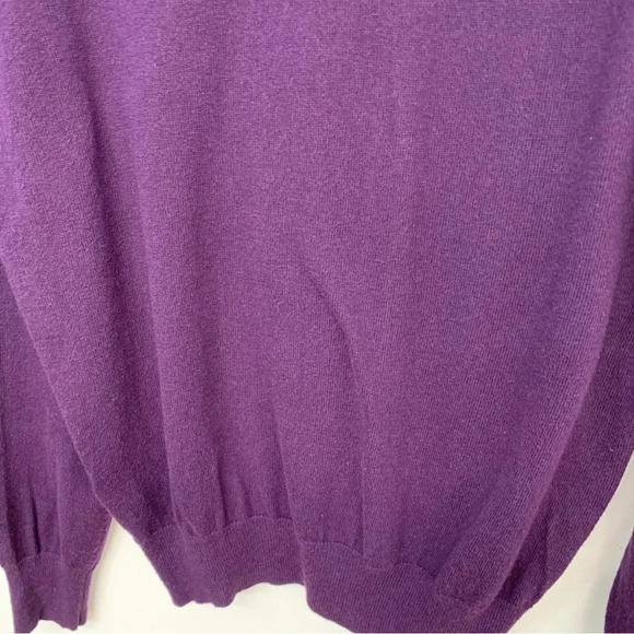 Jos A Bank Cotton Cashmere V Neck Sweater Men Medium Purple Long Sleeve Preppy - Picture 7 of 12